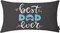 Happy Father's Day Lumbar Pillow Cases Best Dad Ever Mustache Beard Calligraphy Blue Black White Decorative Throw Pillow Cover Rectangle Cushion Covers Cotton Linen 12x20 Inch for Men Women